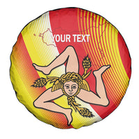 Personalized Sicilia La Trinacria Spare Tire Cover Sicilian Map Flag Color