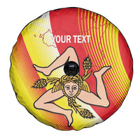 Personalized Sicilia La Trinacria Spare Tire Cover Sicilian Map Flag Color