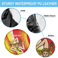 Personalized Sicilia La Trinacria Spare Tire Cover Sicilian Map Flag Color