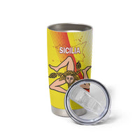 Personalized Sicilia La Trinacria Tumbler Cup Sicilian Map Flag Color