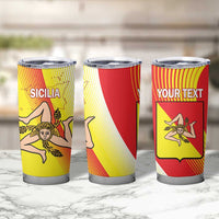 Personalized Sicilia La Trinacria Tumbler Cup Sicilian Map Flag Color
