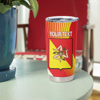 Personalized Sicilia La Trinacria Tumbler Cup Sicilian Map Flag Color