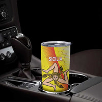 Personalized Sicilia La Trinacria Tumbler Cup Sicilian Map Flag Color