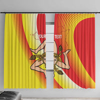 Personalized Sicilia La Trinacria Window Curtain Sicilian Map Flag Color