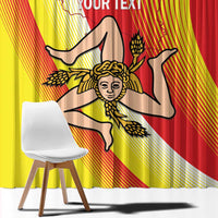 Personalized Sicilia La Trinacria Window Curtain Sicilian Map Flag Color