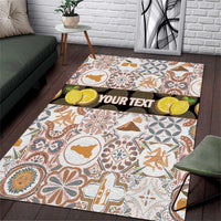 Personalized Sicilia National Symbols With Mosaic Motifs Area Rug