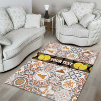 Personalized Sicilia National Symbols With Mosaic Motifs Area Rug