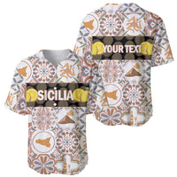 Personalized Sicilia National Symbols With Mosaic Motifs Baseball Jersey