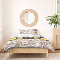 Personalized Sicilia National Symbols With Mosaic Motifs Bedding Set