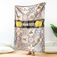 Personalized Sicilia National Symbols With Mosaic Motifs Blanket