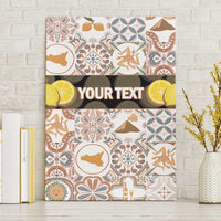 Personalized Sicilia National Symbols With Mosaic Motifs Canvas Wall Art