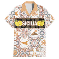 Personalized Sicilia National Symbols With Mosaic Motifs Family Matching Long Sleeve Bodycon Dress and Hawaiian Shirt
