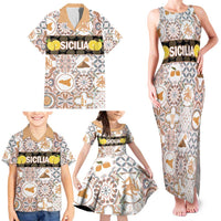 Personalized Sicilia National Symbols With Mosaic Motifs Family Matching Tank Maxi Dress and Hawaiian Shirt