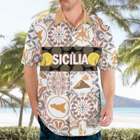 Personalized Sicilia National Symbols With Mosaic Motifs Hawaiian Shirt