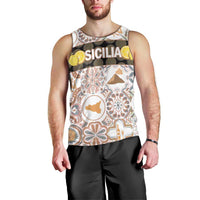 Personalized Sicilia National Symbols With Mosaic Motifs Men Tank Top