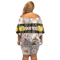 Personalized Sicilia National Symbols With Mosaic Motifs Off Shoulder Short Dress
