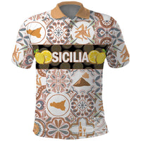 Personalized Sicilia National Symbols With Mosaic Motifs Polo Shirt