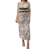 Personalized Sicilia National Symbols With Mosaic Motifs Puletasi