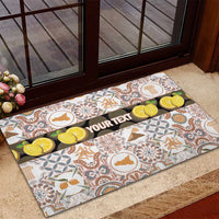 Personalized Sicilia National Symbols With Mosaic Motifs Rubber Doormat