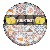 Personalized Sicilia National Symbols With Mosaic Motifs Spare Tire Cover