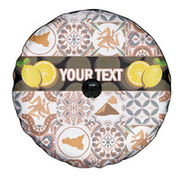 Personalized Sicilia National Symbols With Mosaic Motifs Spare Tire Cover