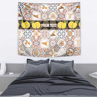 Personalized Sicilia National Symbols With Mosaic Motifs Tapestry