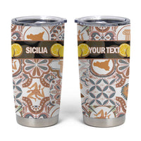 Personalized Sicilia National Symbols With Mosaic Motifs Tumbler Cup