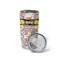 Personalized Sicilia National Symbols With Mosaic Motifs Tumbler Cup