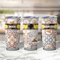 Personalized Sicilia National Symbols With Mosaic Motifs Tumbler Cup