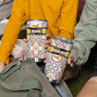 Personalized Sicilia National Symbols With Mosaic Motifs Tumbler Cup