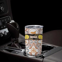 Personalized Sicilia National Symbols With Mosaic Motifs Tumbler Cup