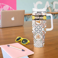 Personalized Sicilia National Symbols With Mosaic Motifs Tumbler With Handle