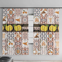 Personalized Sicilia National Symbols With Mosaic Motifs Window Curtain