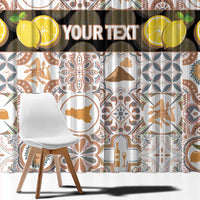 Personalized Sicilia National Symbols With Mosaic Motifs Window Curtain
