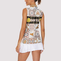 Personalized Sicilia National Symbols With Mosaic Motifs Women Sleeveless Polo Shirt