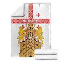 Personalised Georgia Independence Day Blanket Sameba Cathedral Borjgali Folk Pattern