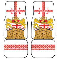 Personalised Georgia Independence Day Car Mats Sameba Cathedral Borjgali Folk Pattern