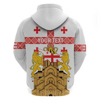 Personalised Georgia Independence Day Hoodie Sameba Cathedral Borjgali Folk Pattern