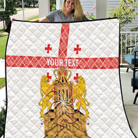 Personalised Georgia Independence Day Quilt Sameba Cathedral Borjgali Folk Pattern