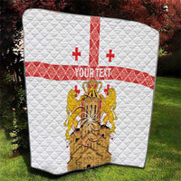 Personalised Georgia Independence Day Quilt Sameba Cathedral Borjgali Folk Pattern
