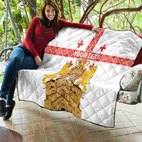Personalised Georgia Independence Day Quilt Sameba Cathedral Borjgali Folk Pattern