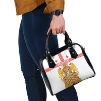 Personalised Georgia Independence Day Shoulder Handbag Sameba Cathedral Borjgali Folk Pattern