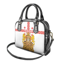 Personalised Georgia Independence Day Shoulder Handbag Sameba Cathedral Borjgali Folk Pattern