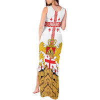 Personalised Georgia Independence Day Tank Maxi Dress Sameba Cathedral Borjgali Folk Pattern