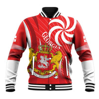 Georgia Independence Day Baseball Jacket Borjgalo With Coat Of Arms