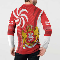 Georgia Independence Day Button Sweatshirt Borjgalo With Coat Of Arms