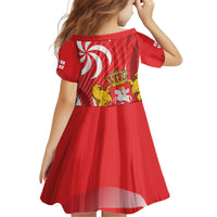 Georgia Independence Day Kid Short Sleeve Dress Borjgalo With Coat Of Arms
