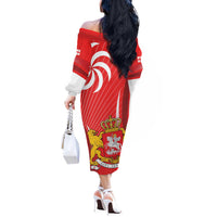 Georgia Independence Day Off The Shoulder Long Sleeve Dress Borjgalo With Coat Of Arms