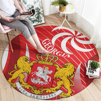 Georgia Independence Day Round Carpet Borjgalo With Coat Of Arms