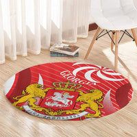 Georgia Independence Day Round Carpet Borjgalo With Coat Of Arms